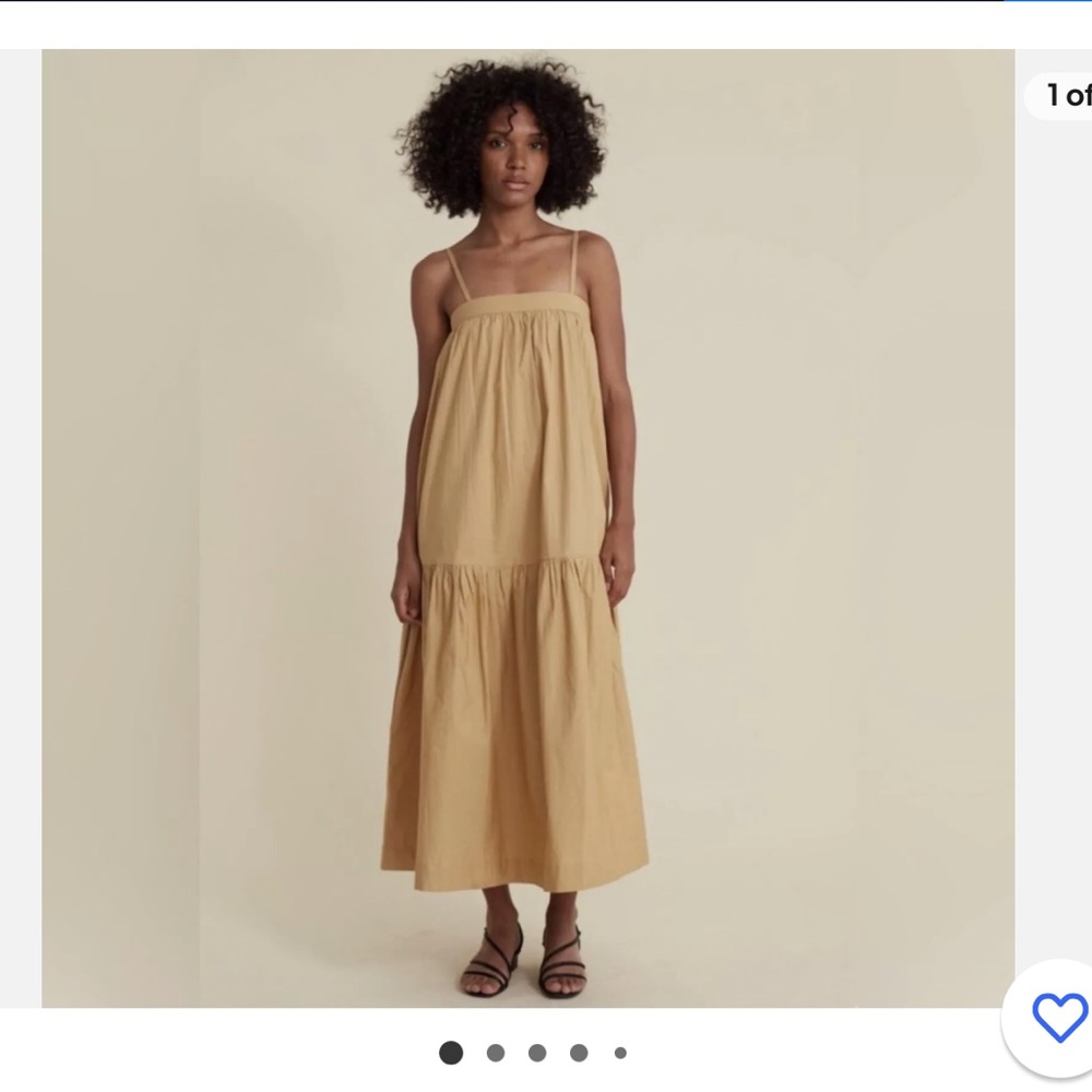 For Days Organic Cotton Poplin Maxi Dress Khaki Small